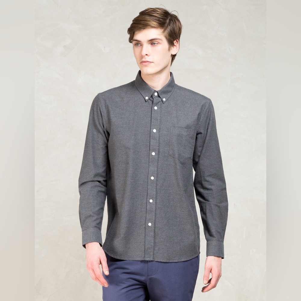 Saturdays NYC Crosby Oxford Shirt - Charcoal - M